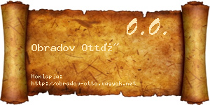 Obradov Ottó névjegykártya